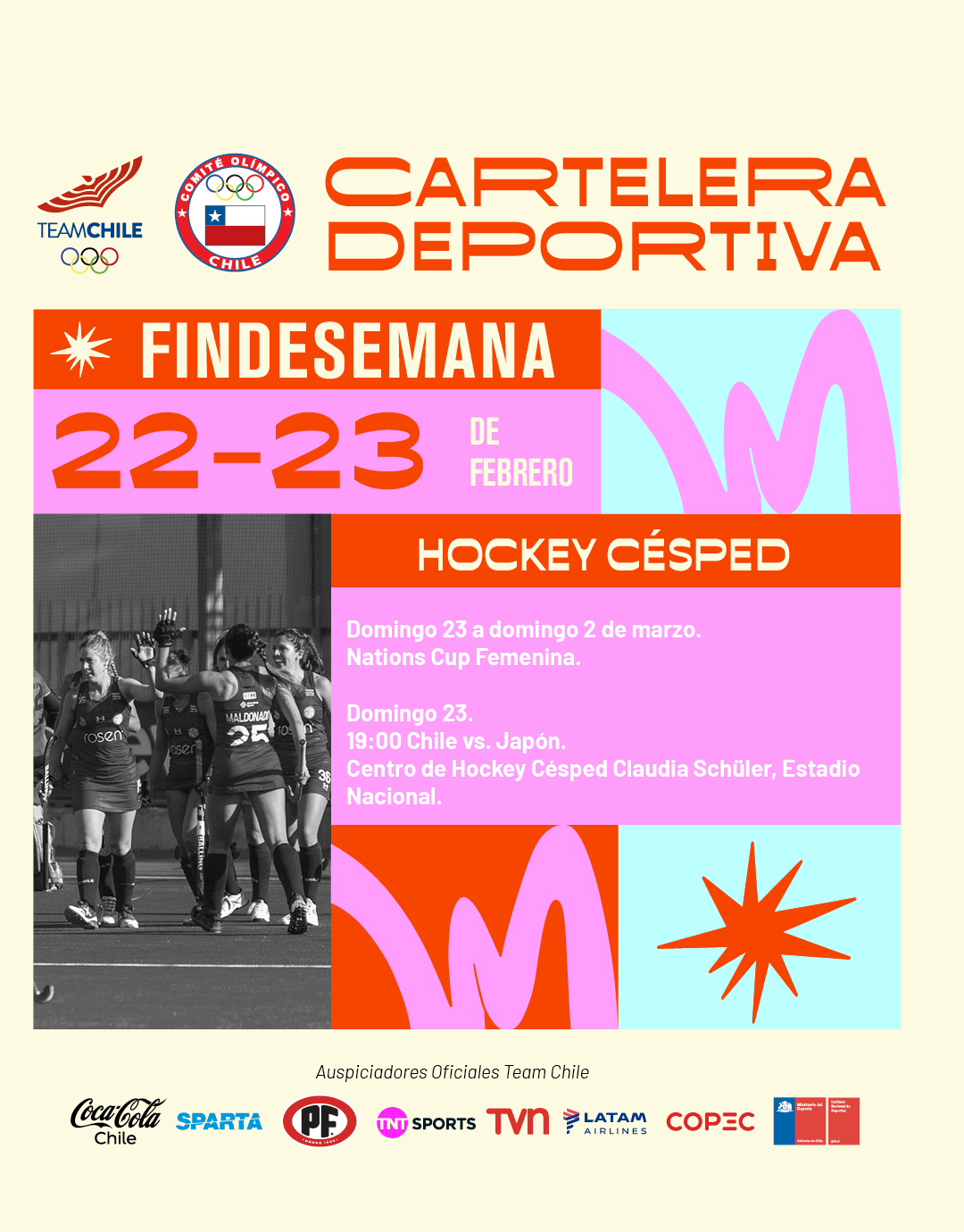 Cartelera deportiva del 22 y 23 de febrero