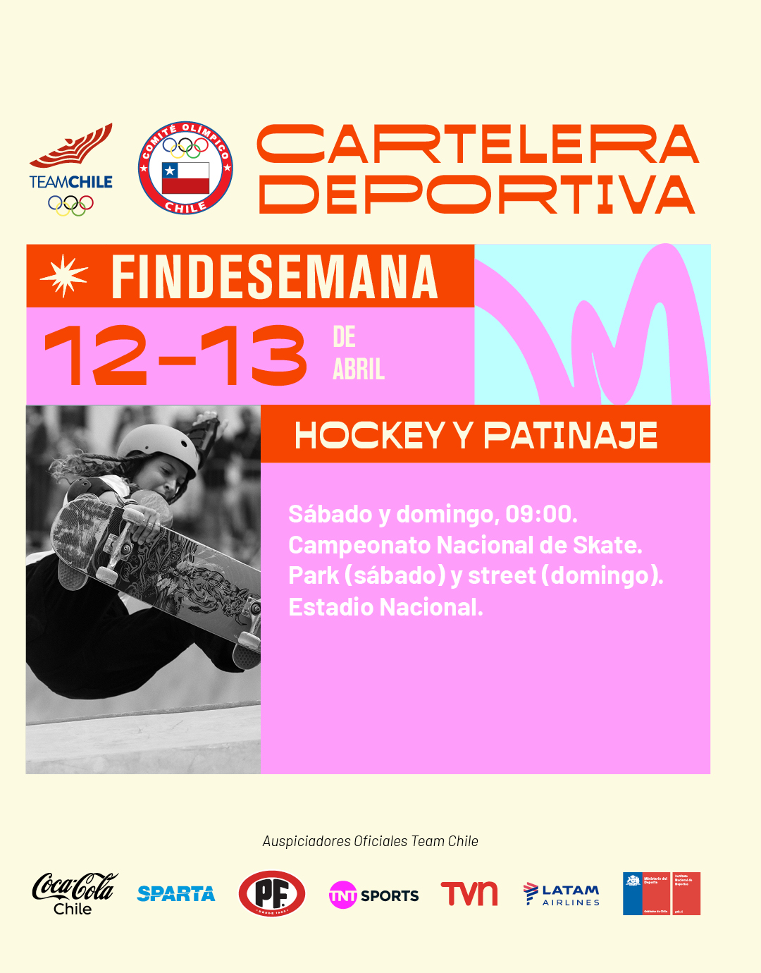 Cartelera deportiva del 12 al 13 de abril