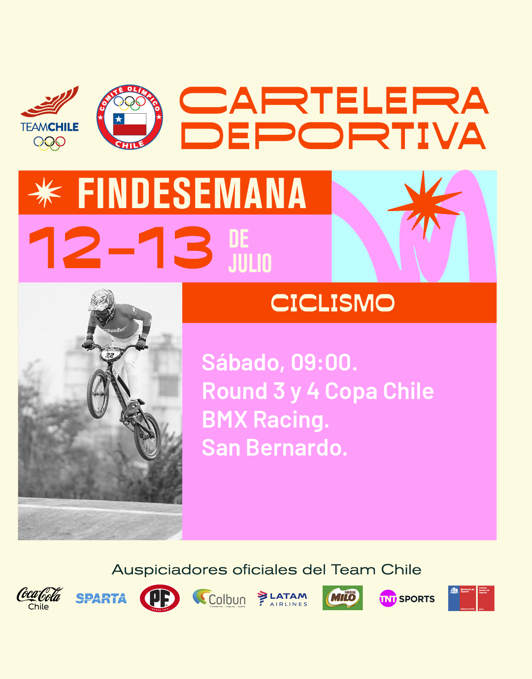 Cartelera deportiva del 12 al 13 de julio