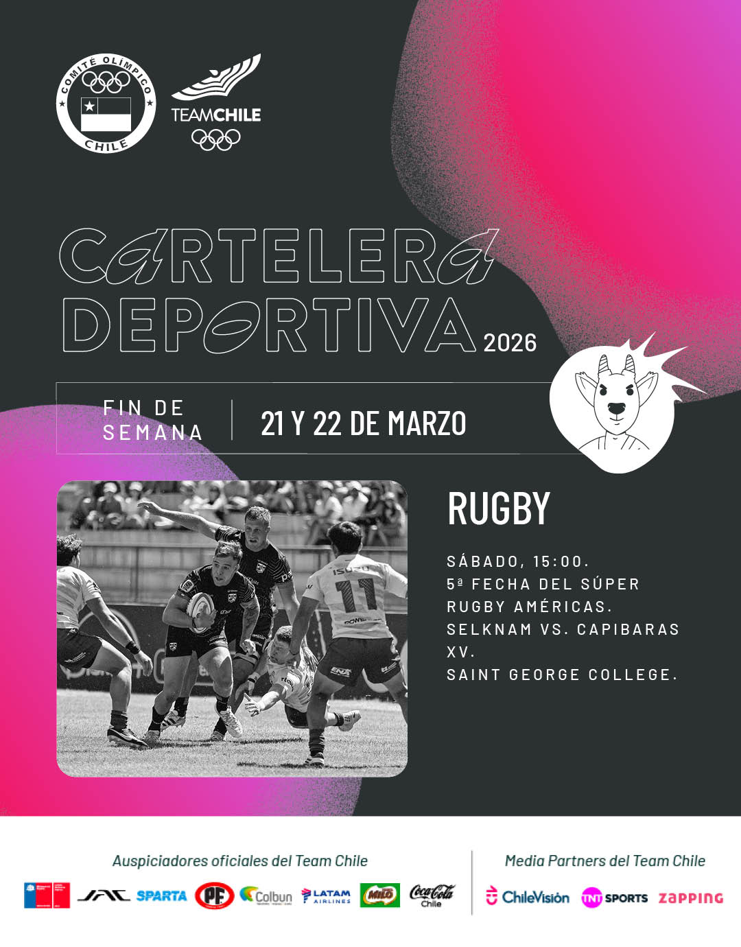 Cartelera deportiva del 21 al 22 de marzo